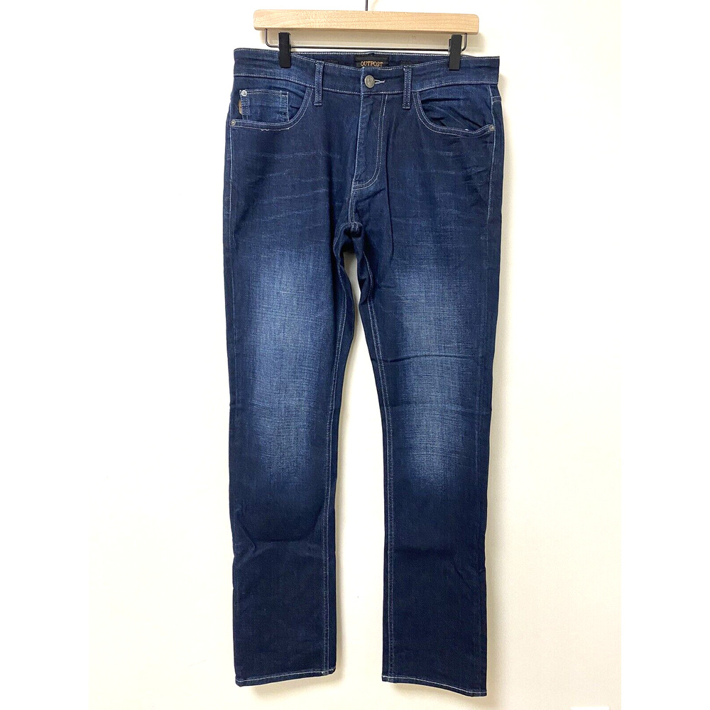 OUTPOST MAKERS Mens Original Straight Denim Jeans 31x34 Dark Wash